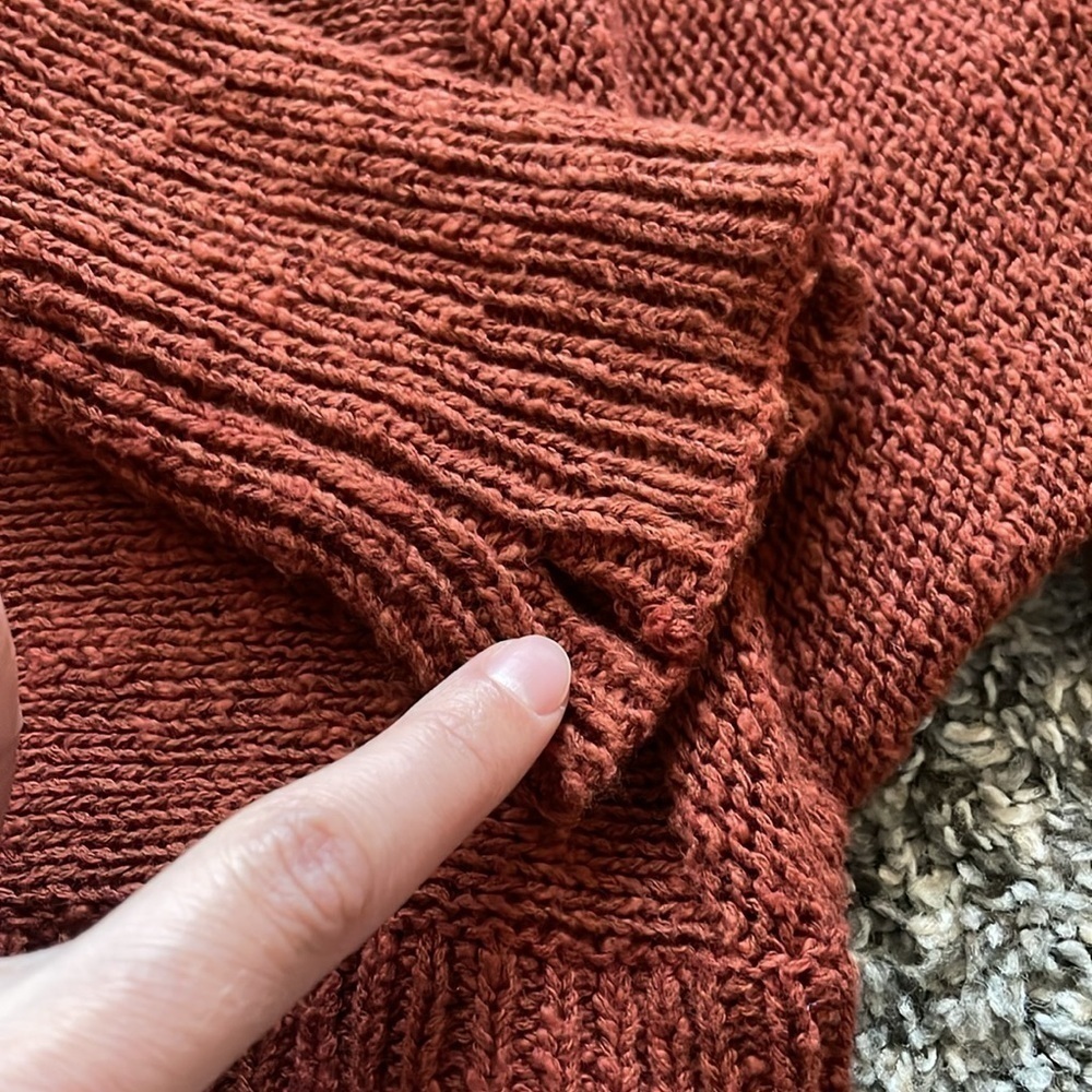 Ruby Moon Button Back Dolman Sleeve Sweater Cotton Boho Textured Rust Batwing - Picture 14 of 14